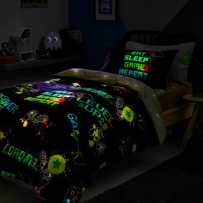 Game Duvet Cover Set in Black