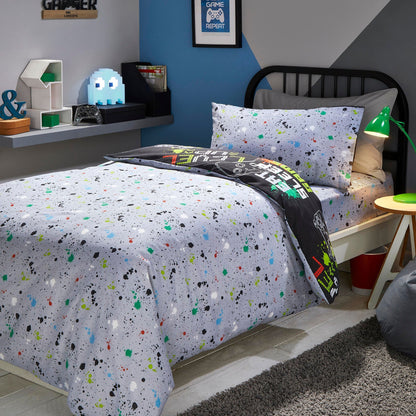 Game Duvet Cover Set in Black