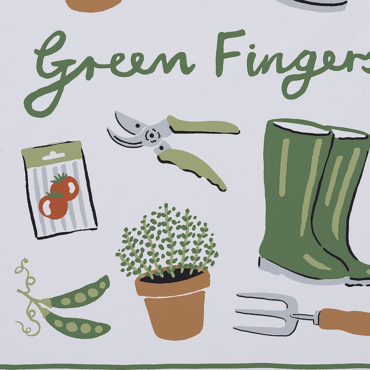 Green Fingers Cotton Tea Towel