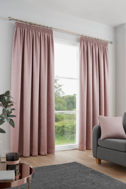Galaxy Pencil Pleat Curtains in Blush