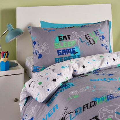 Game Glow Duvet Cover Set in Grey