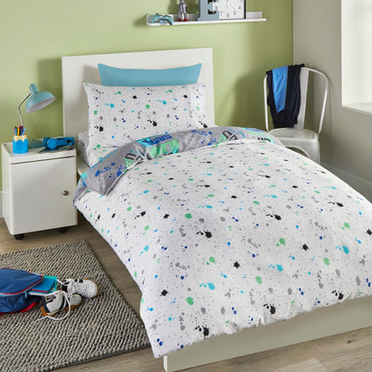Game Glow Duvet Cover Set in Grey