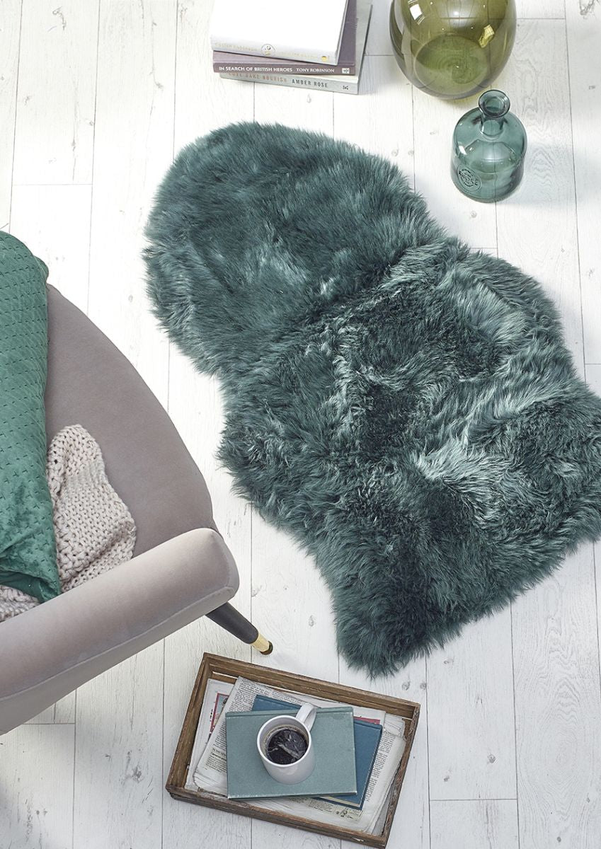 Origins Genuine Sheepskin Forest Green Quad