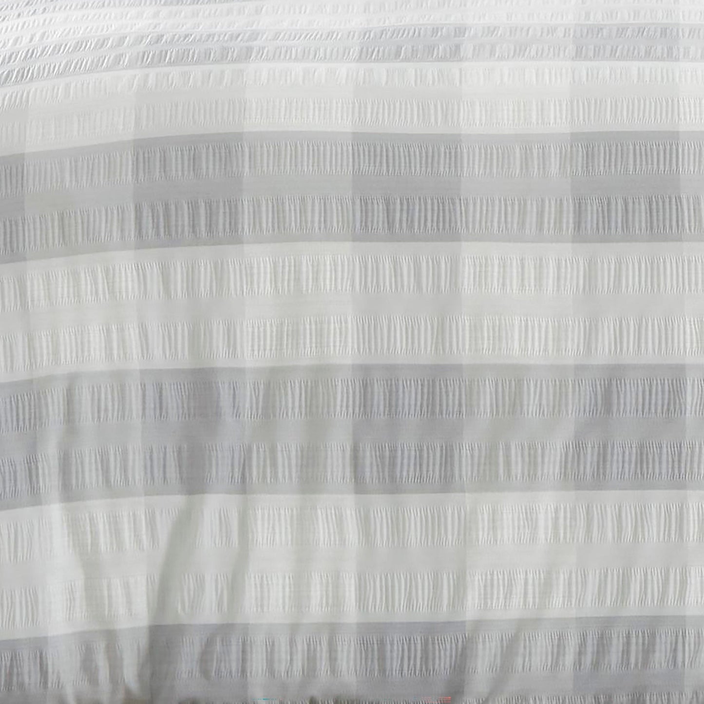 Seersucker Gingham Duvet Cover Set in Silver