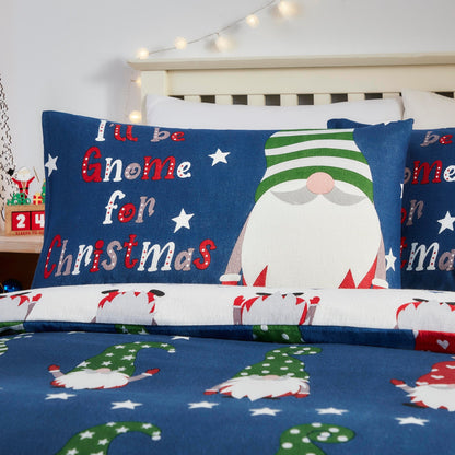 Gnome For Christmas Duvet Cover Set in Navy