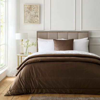 Harlan Velvet Bedspread in Chocolate