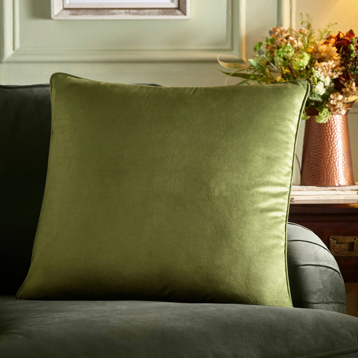 Harlan Cushion in Olive 55 x 55cm - Filled Cushion