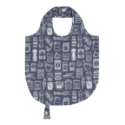 Herbs & Spices Foldable Tote Bag Medium in Grey