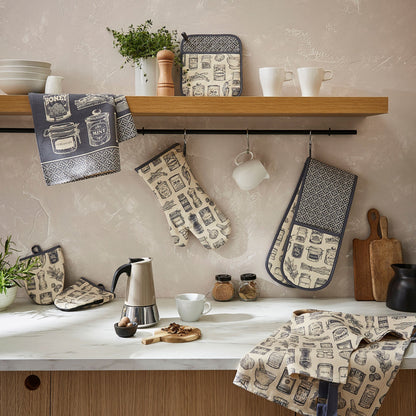Herbs & Spices Foldable Tote Bag Medium in Grey