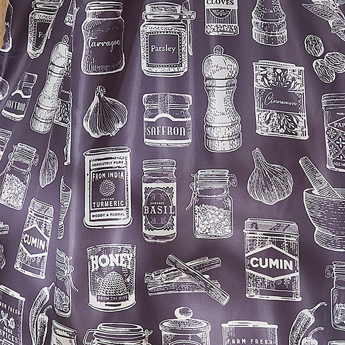 Herbs & Spices Foldable Tote Bag Medium in Grey