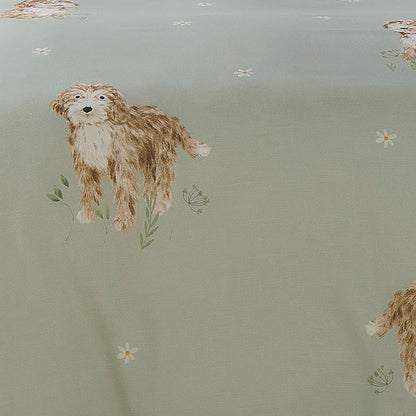 Hattie The Cockapoo Duvet Cover Set in Green