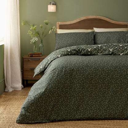 Heritage Floral Duvet Cover Set in Green
