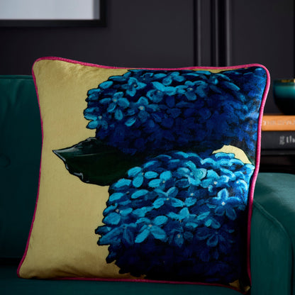 Hiyah Hydrangea Cushion in Lime