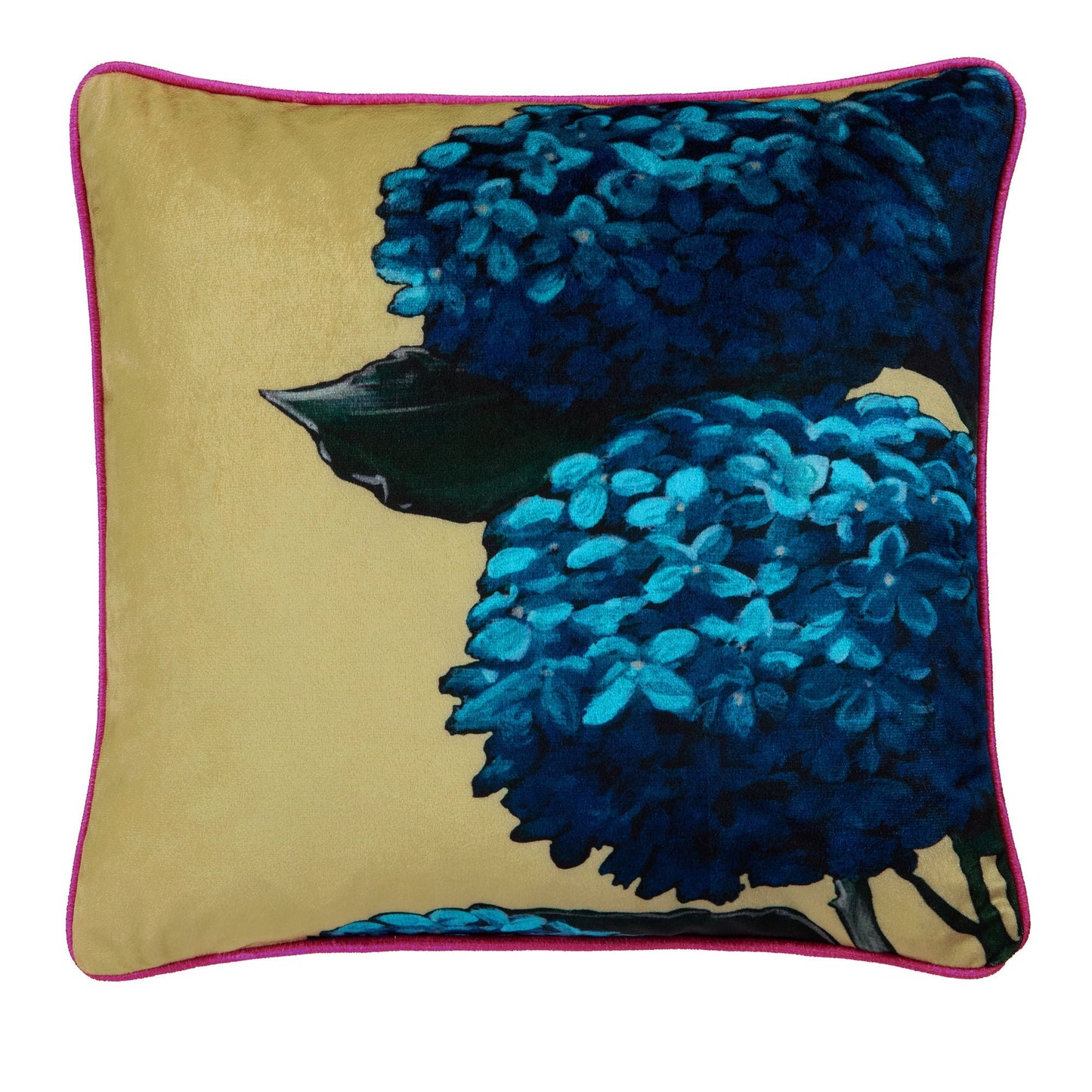 Hiyah Hydrangea Cushion in Lime