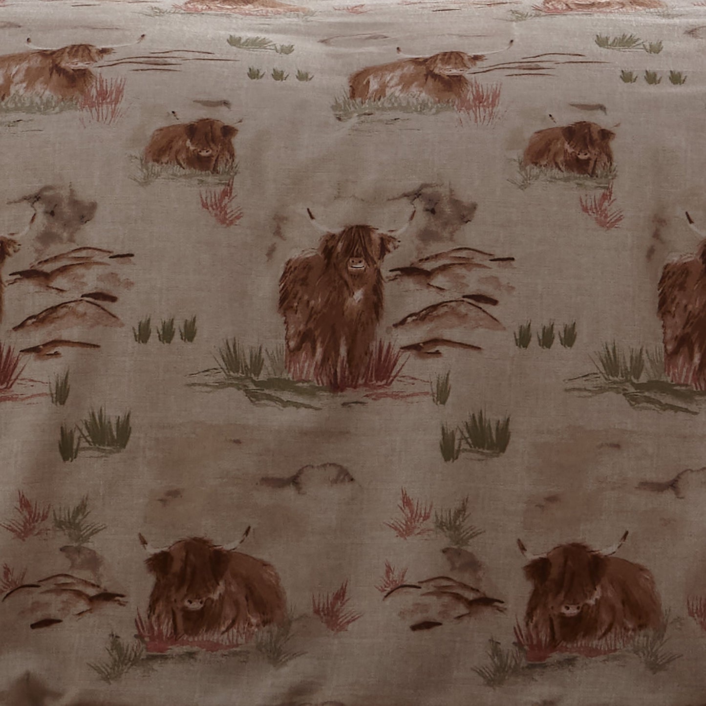 Hanson Highland Cow Duvet Cover Set in Terracotta
