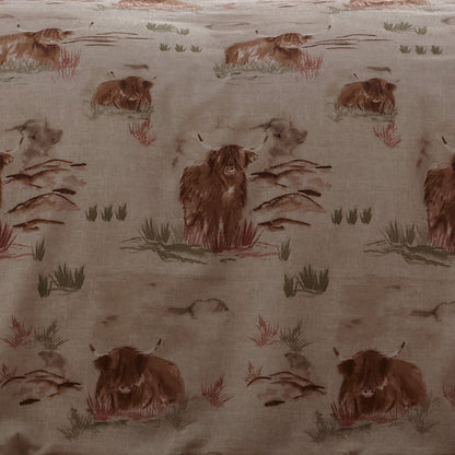 Hanson Highland Cow Duvet Cover Set in Terracotta