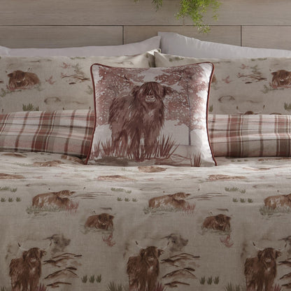 Hanson Highland Cow Cushion in Terracotta