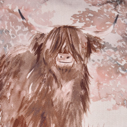 Hanson Highland Cow Cushion in Terracotta