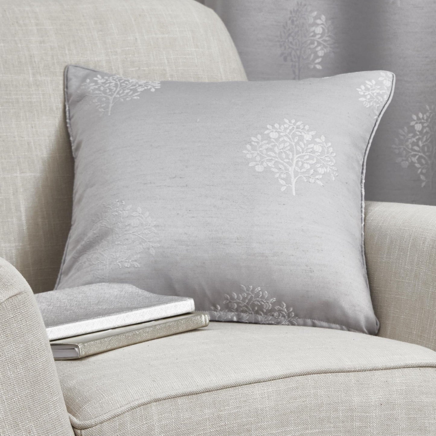 Harvest Cushion in Silver 43 x 43cm - Cushion Cover