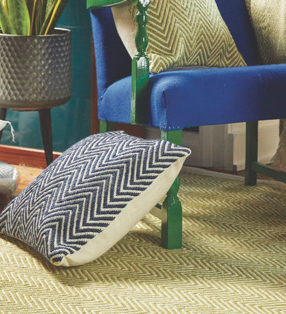 Hug Rug Woven Herringbone Rug Navy