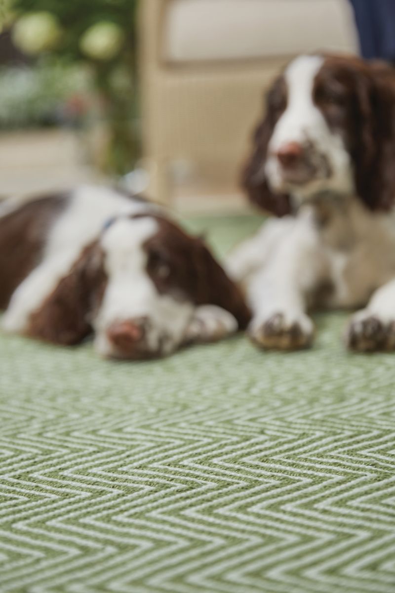 Hug Rug Woven Herringbone Rug Dark Green