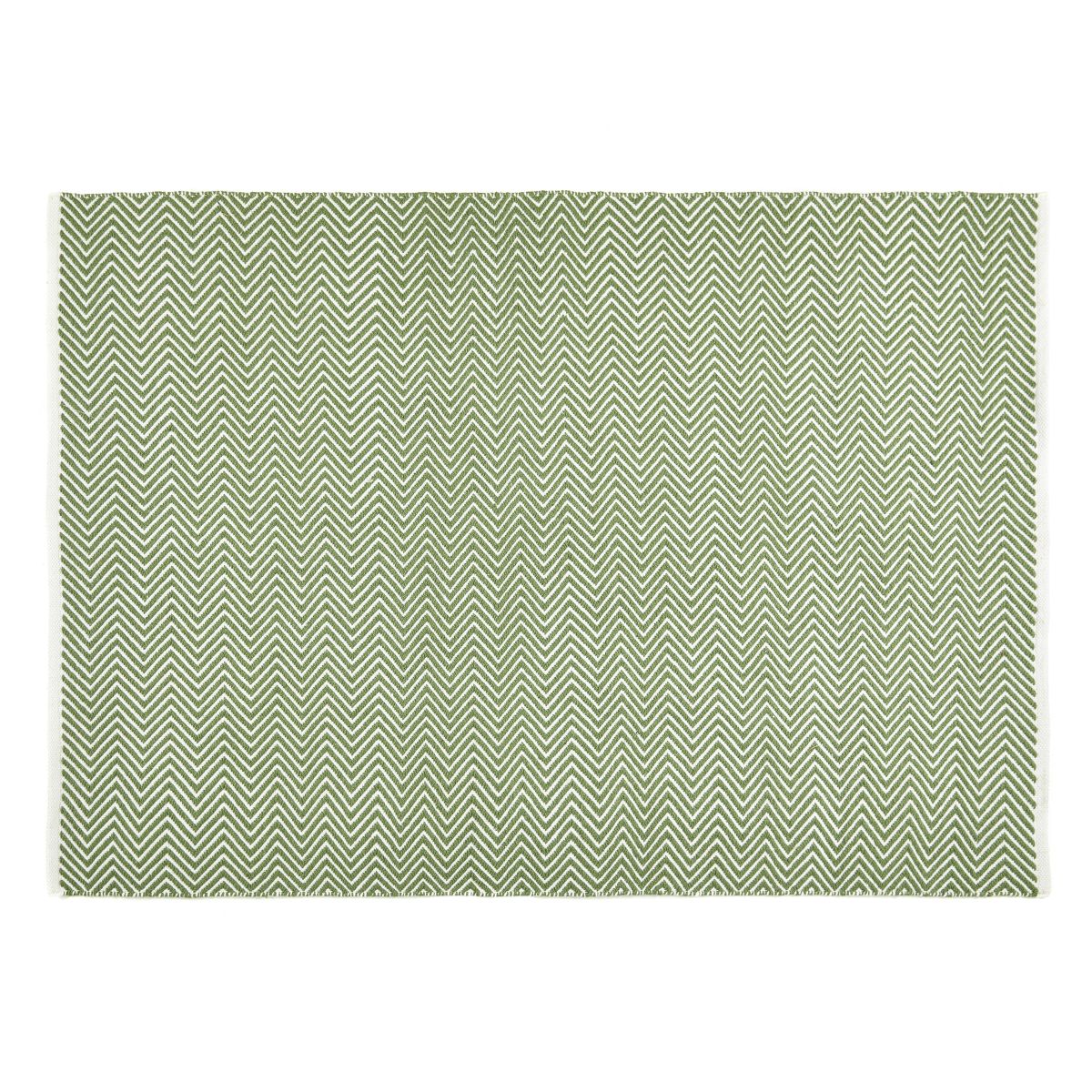 Hug Rug Woven Herringbone Rug Dark Green