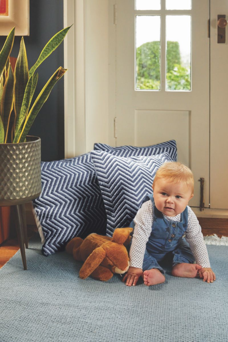 Hug Rug Woven Herringbone Rug Navy