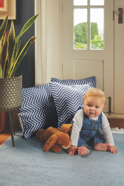 Hug Rug Woven Herringbone Rug Navy