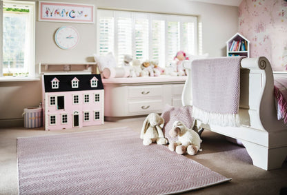 Hug Rug Woven Herringbone Rug Rose