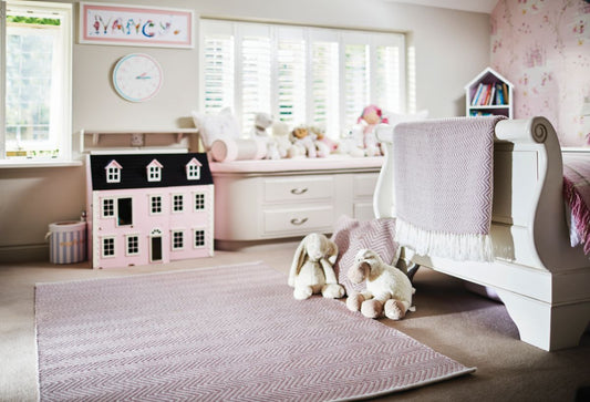 Hug Rug Woven Herringbone Rug Rose