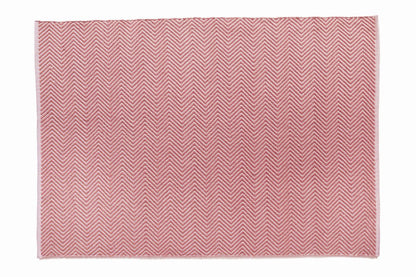 Hug Rug Woven Herringbone Rug Coral Pink