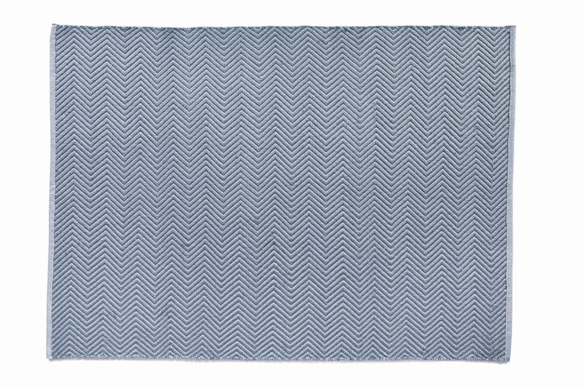 Hug Rug Woven Herringbone Rug Denim Blue