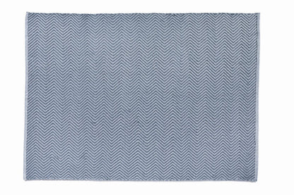 Hug Rug Woven Herringbone Rug Denim Blue