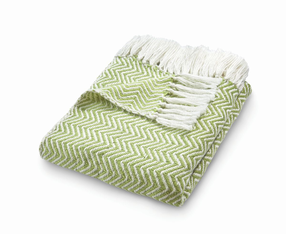 Hug Rug Woven Herringbone Throw Green