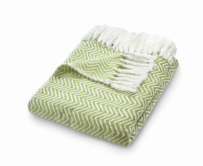 Hug Rug Woven Herringbone Throw Green