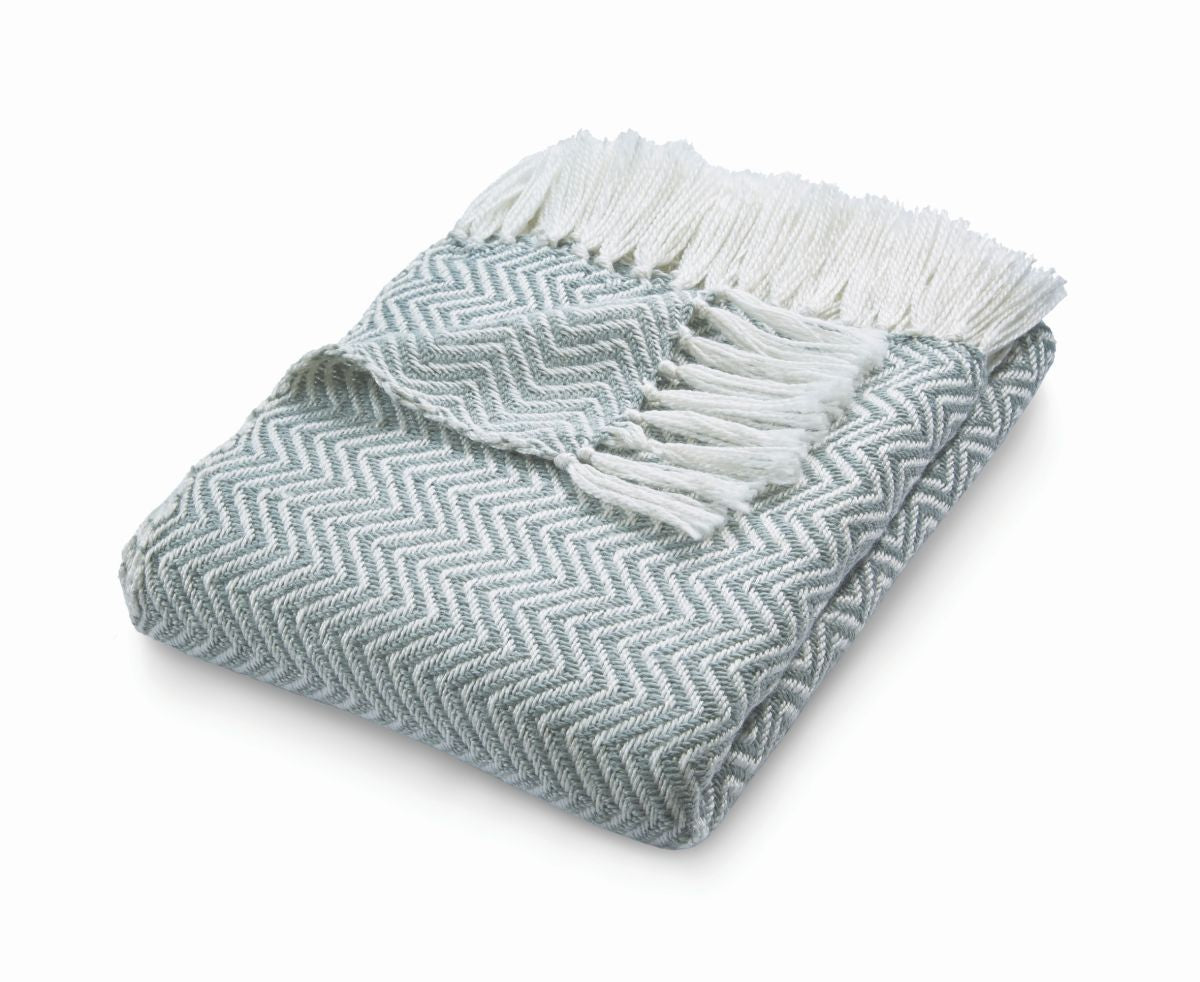 Hug Rug Woven Herringbone Throw Sky Grey