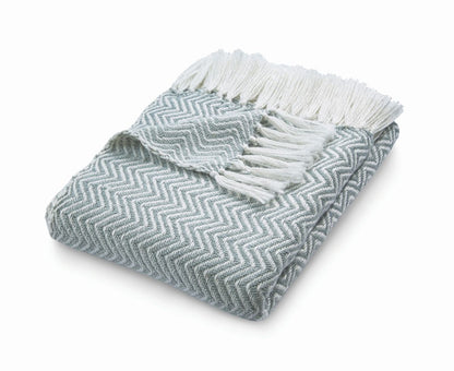 Hug Rug Woven Herringbone Throw Sky Grey