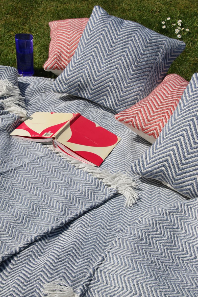 Hug Rug Woven Herringbone Rug Coral Pink