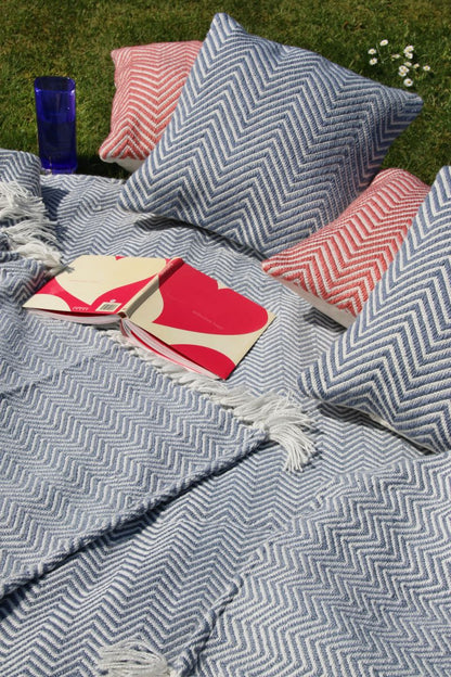 Hug Rug Woven Herringbone Rug Coral Pink