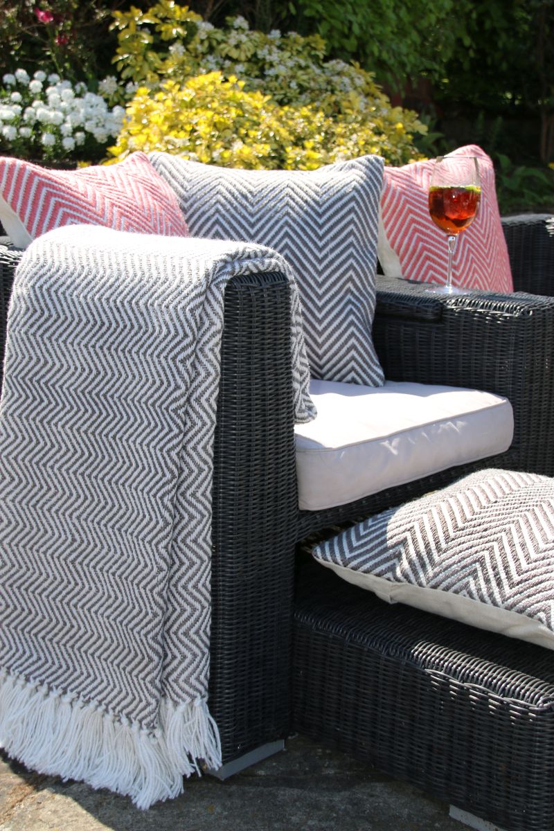 Hug Rug Woven Herringbone Rug Coral Pink