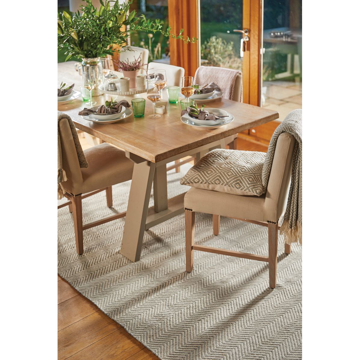 Hug Rug Woven Herringbone Rug Natural