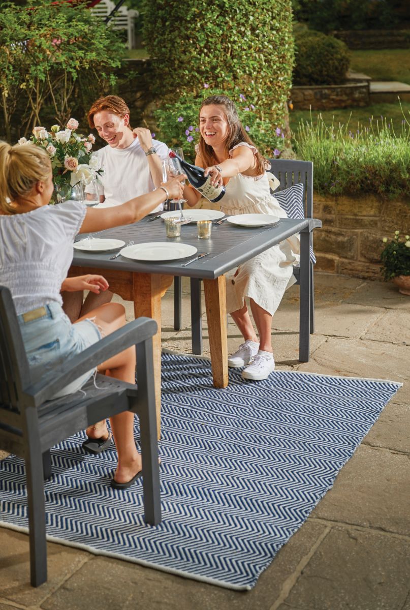 Hug Rug Woven Herringbone Rug Navy