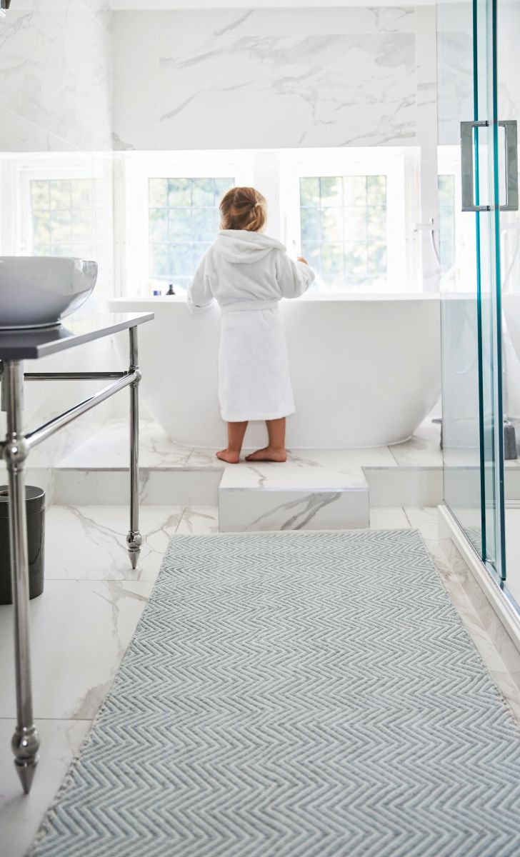 Hug Rug Woven Herringbone Rug Sky Grey