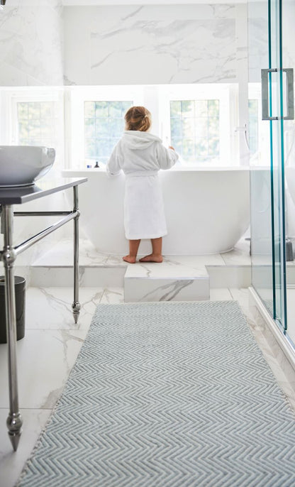 Hug Rug Woven Herringbone Rug Sky Grey