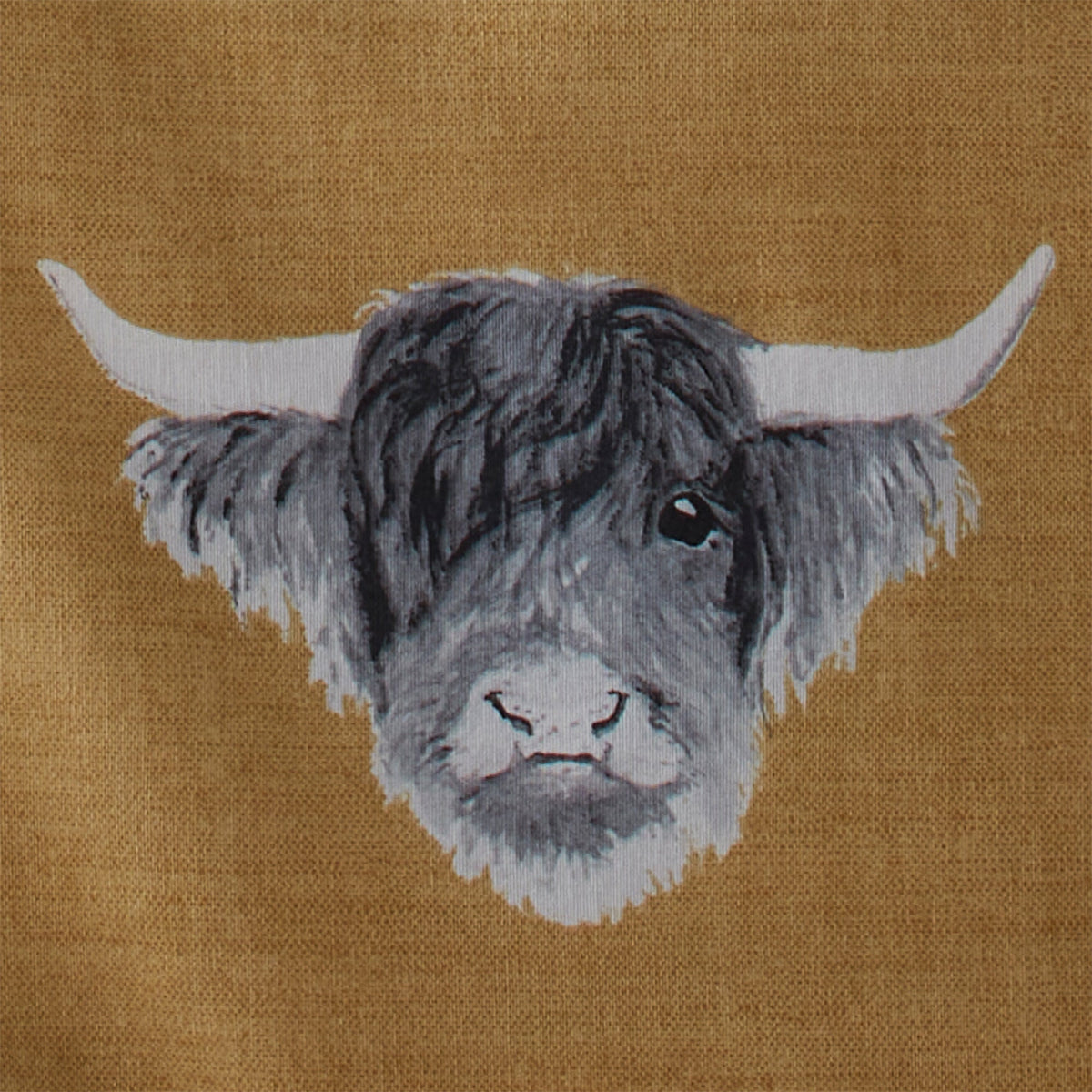 Highland Cow Duvet Cover Set in Ochre