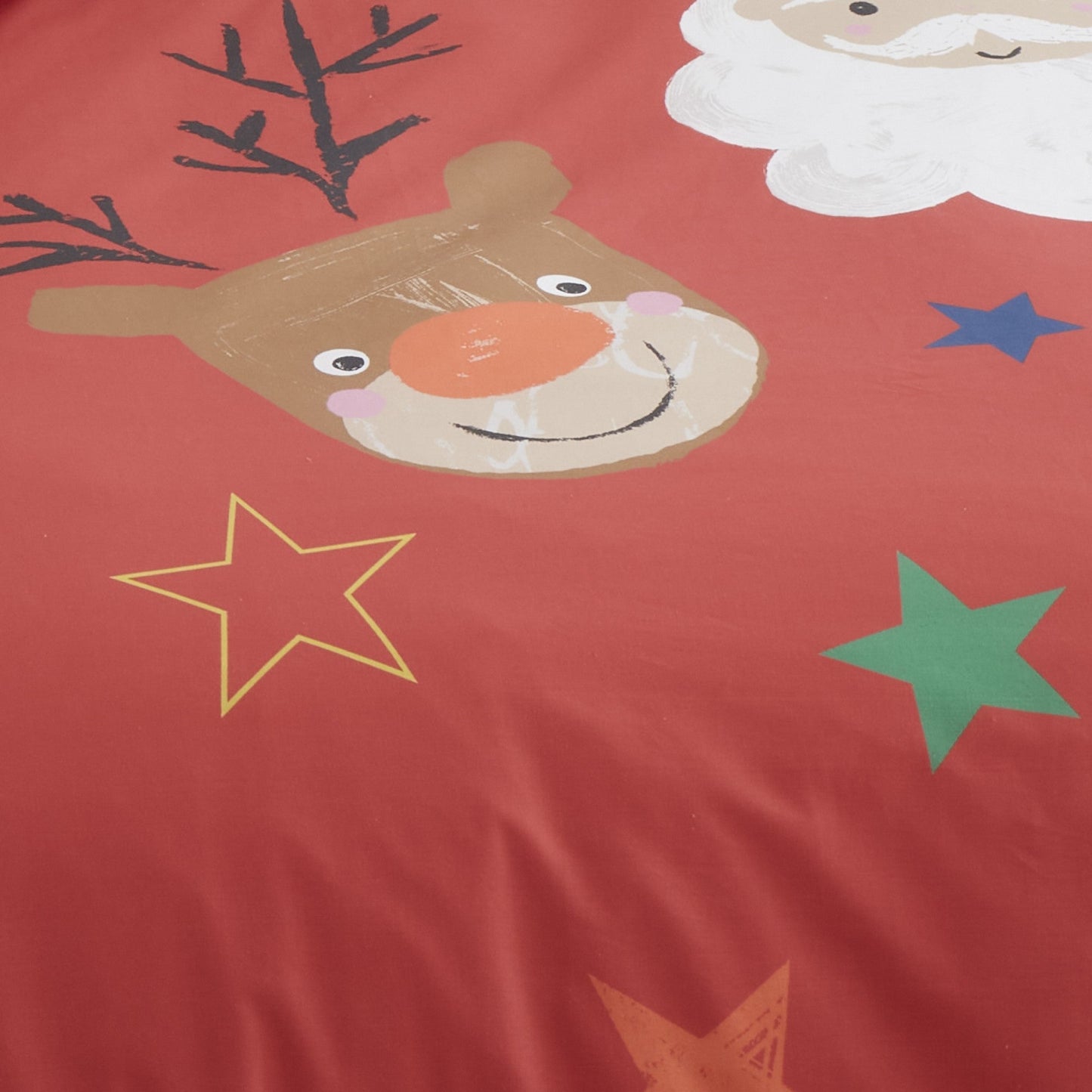 Ho Ho Ho Christmas Duvet Cover Set in Red