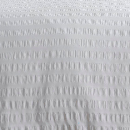 Honley Seersucker Duvet Cover Set in White