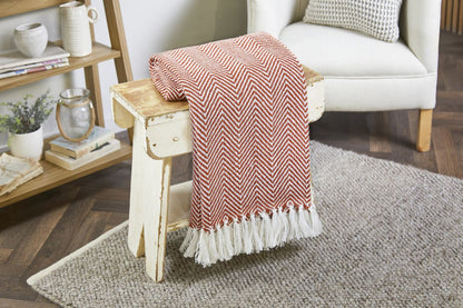 Hug Rug Woven Herringbone Rug Rust