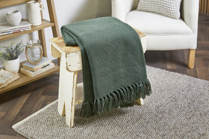 Hug Rug Woven Diamond Rug Dark Green