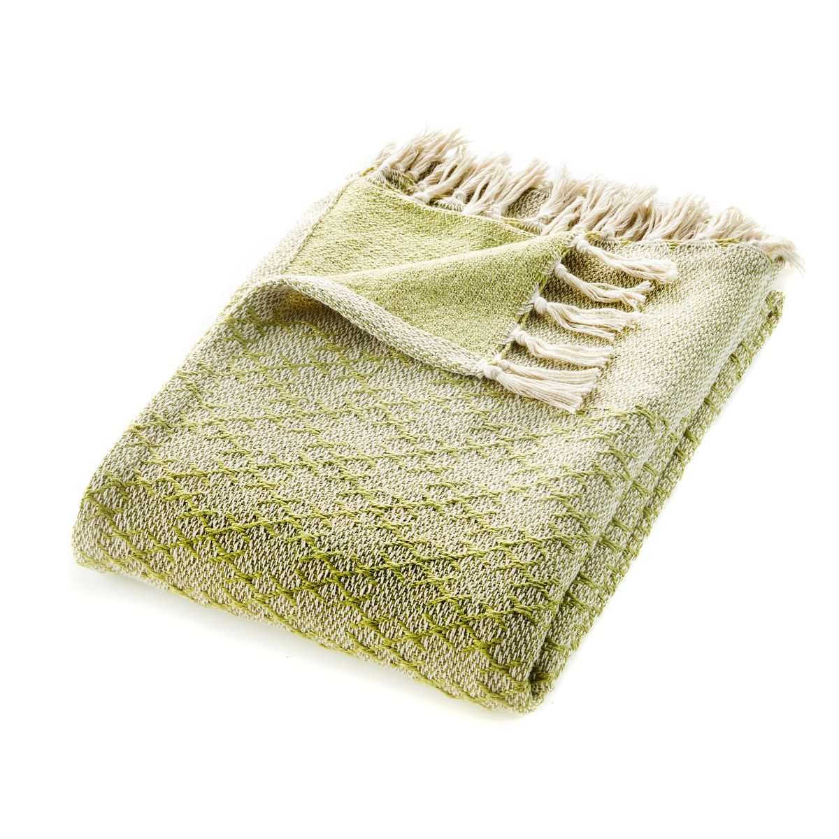Hug Rug Woven Herringbone Throw Green